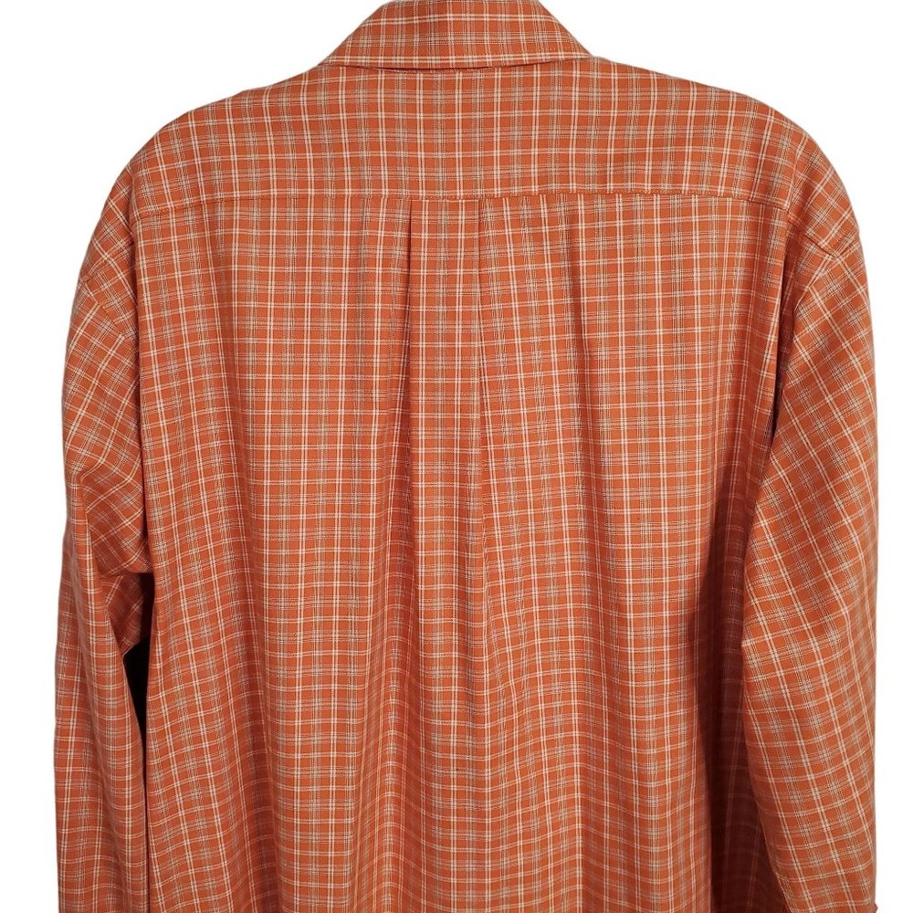 LL Bean Mens Size L Shirt Button Front Wrinkle Resistant 100% Cotton Long Sleeve - Picture 7 of 11